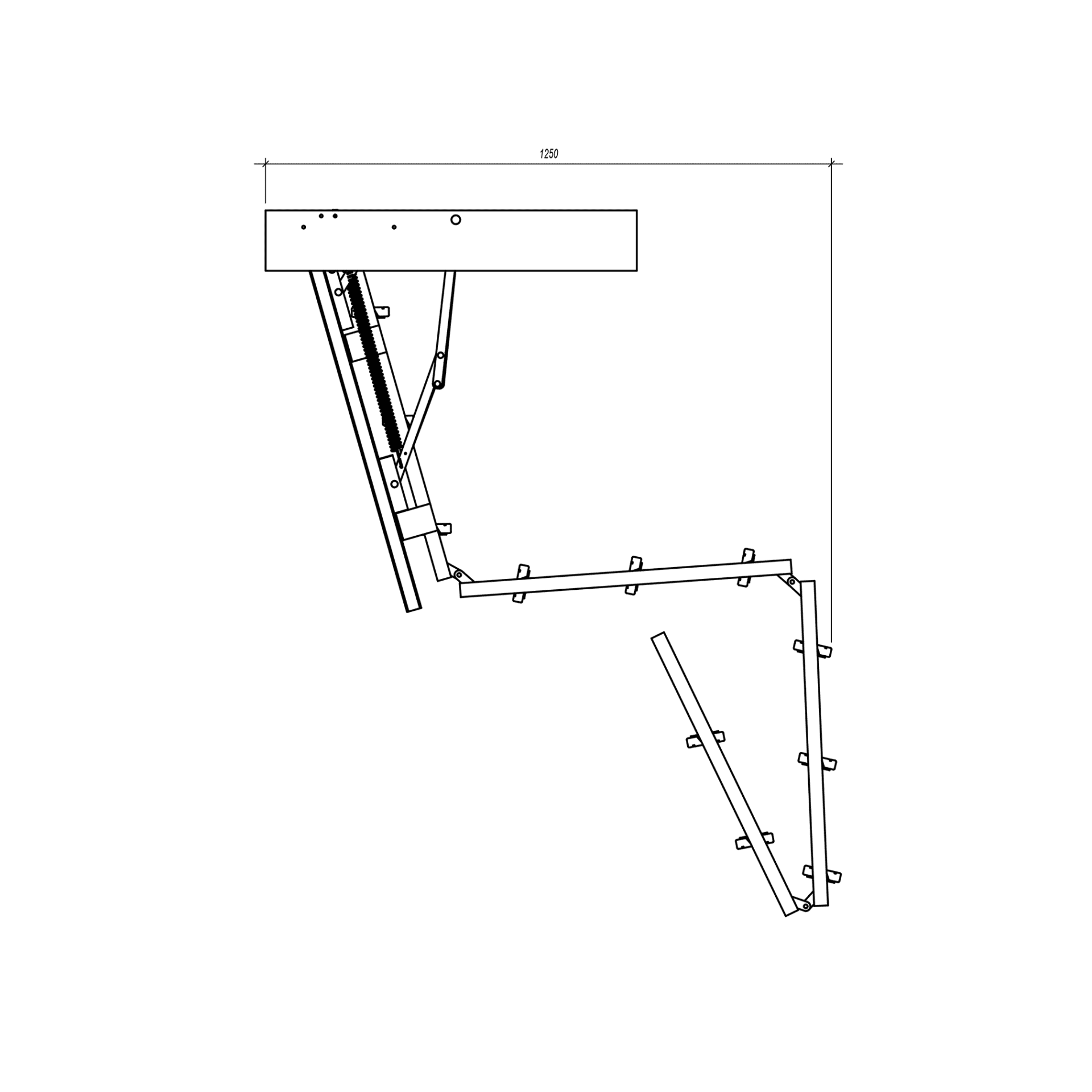 Metāla bēniņu kāpnes „Stallux“ 120 x 70 cm
