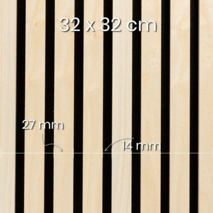 Akustiskie lineārie sienu paneļi, 265 x 30 cm, ash