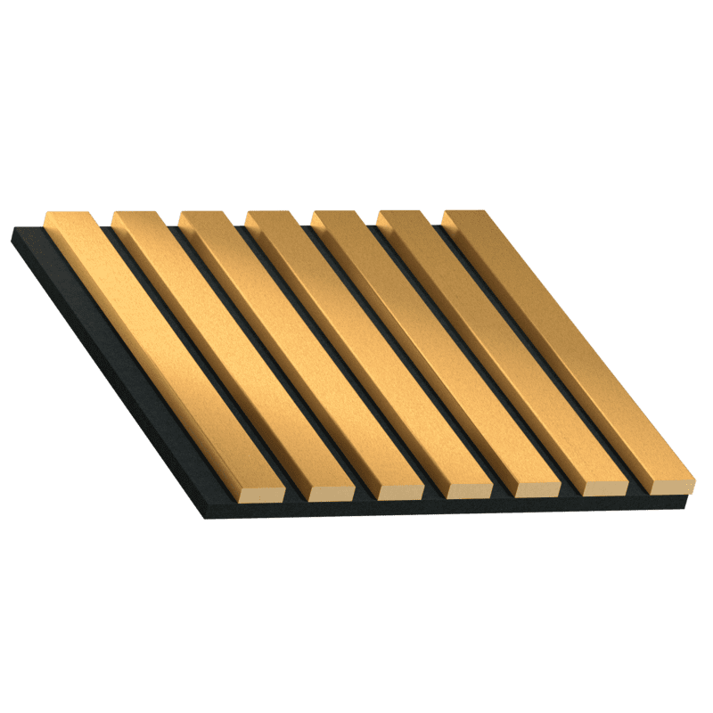 Akustiskie lineārie sienu paneļi, 30x30x2cm, gold