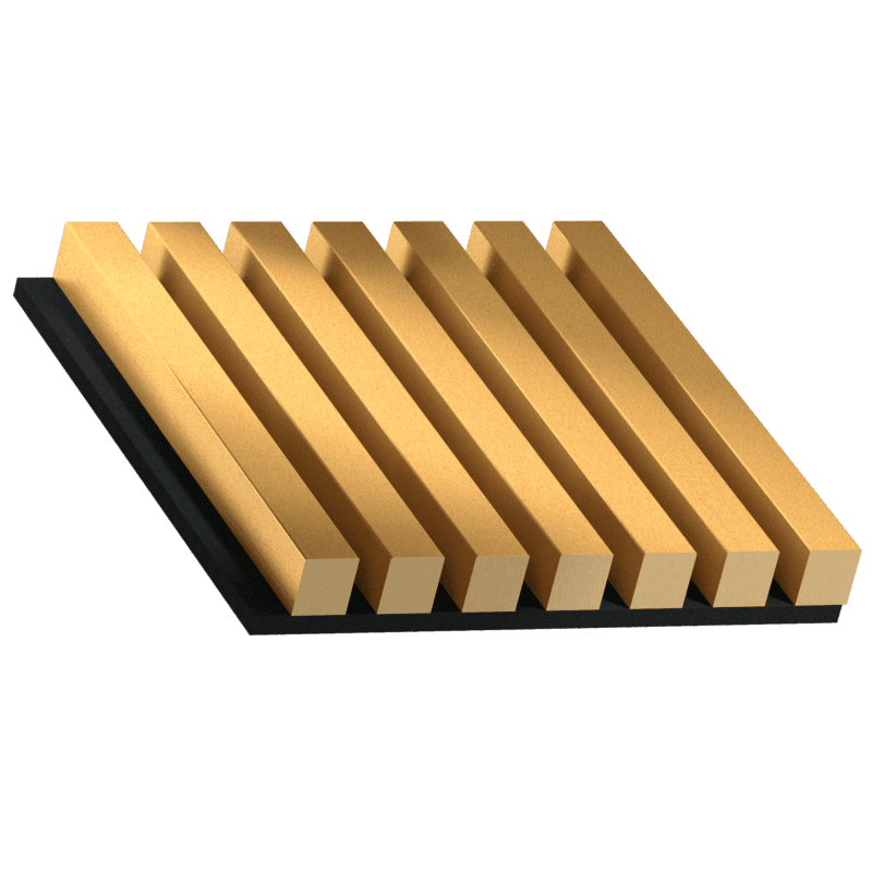 Akustiskie lineārie sienu paneļi, 30x30x4cm, gold