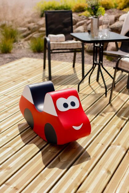 Mīkstais rotaļu šūpuļkrēsls “Auto”, sarkans
