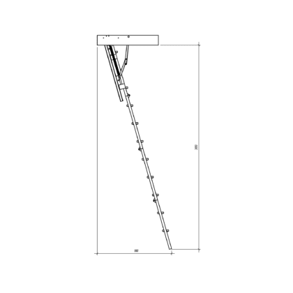Metāla bēniņu kāpnes „Stallux" 80 x 55 cm