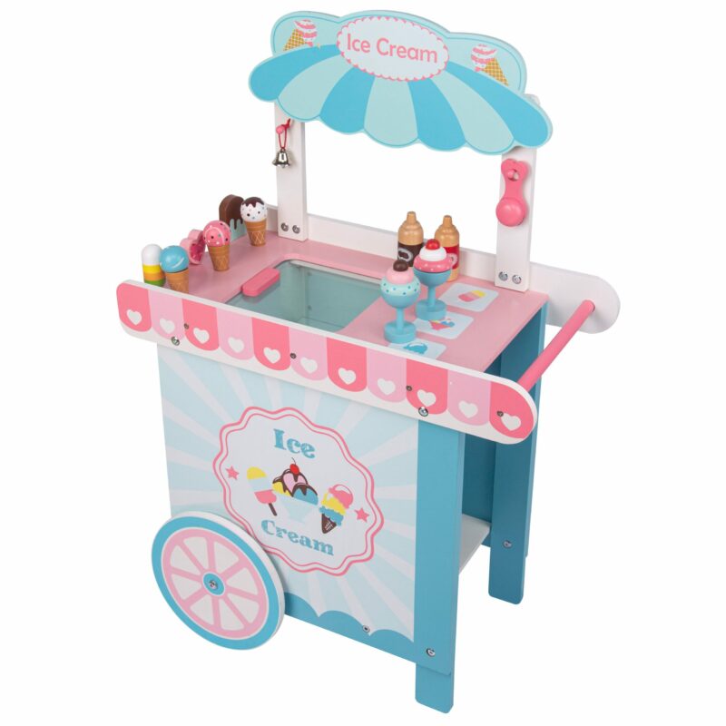 Koka rotaļlieta "Saldējuma ratiņi"