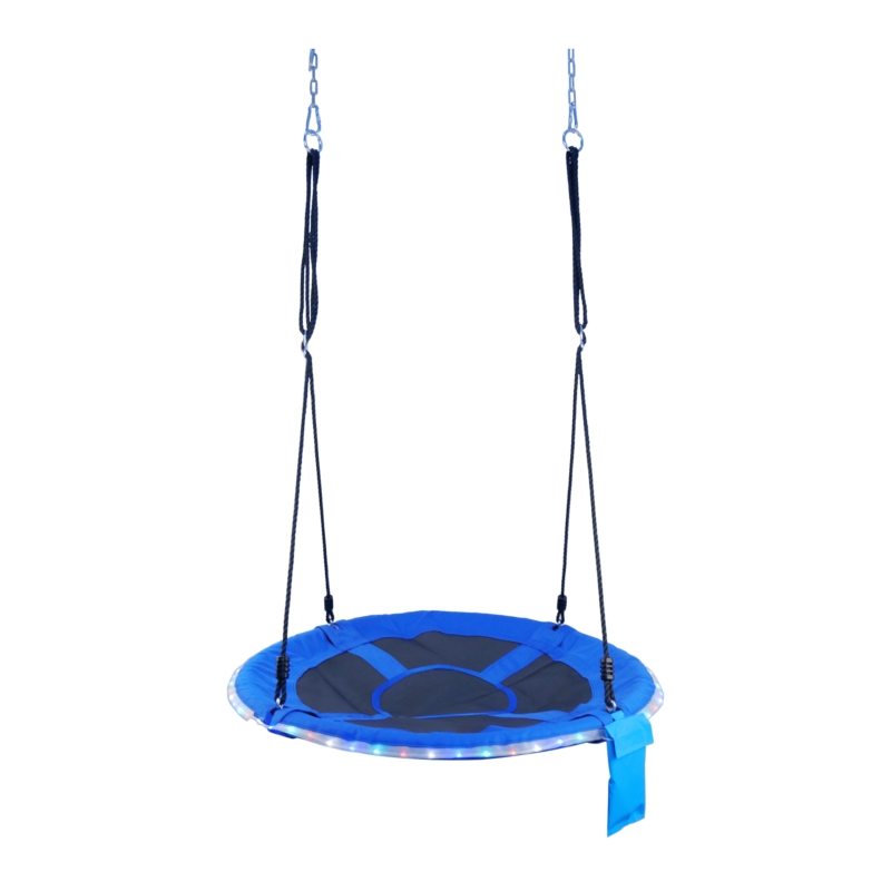 Šūpoles ar LED “Stārķa ligzda”, 100 cm, zilas